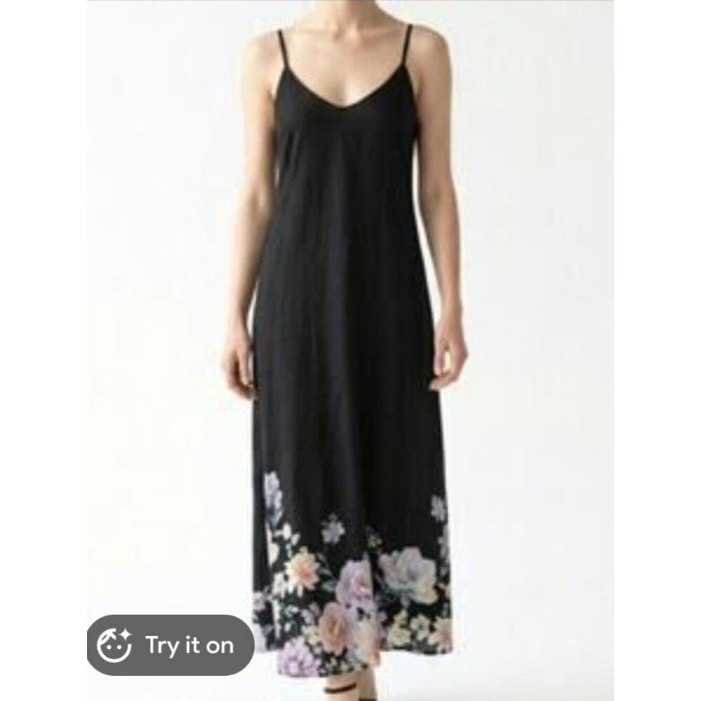 Le Regazze Italian Linen Floral Maxi Dress